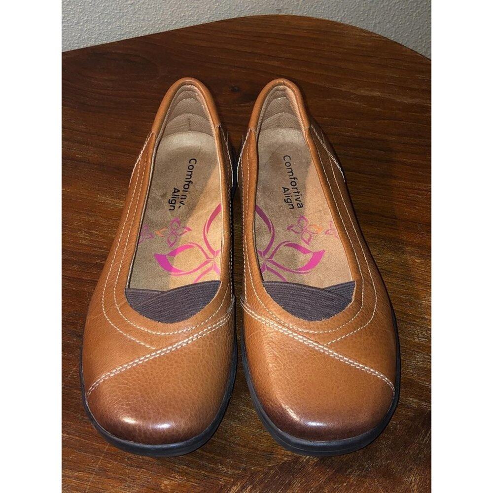 Comfortiva Align Brown Ombre Tip Comfort Leather Loafer / Flats 6.5W